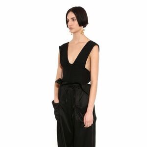 SIMONETT Black Knit Wrap Top